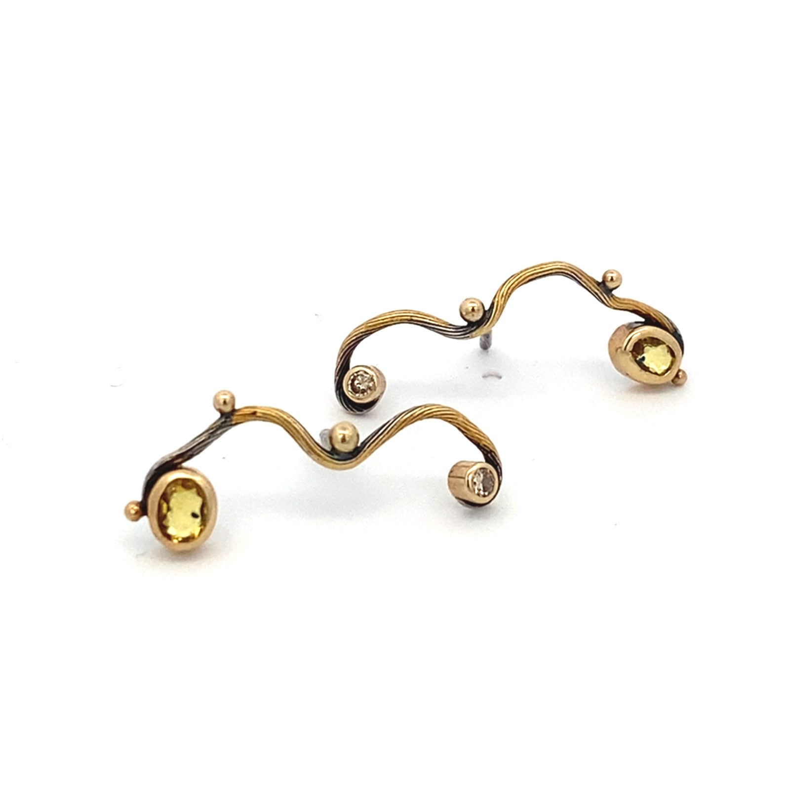 Seafire Silver and Yellow Sapphire Earrings