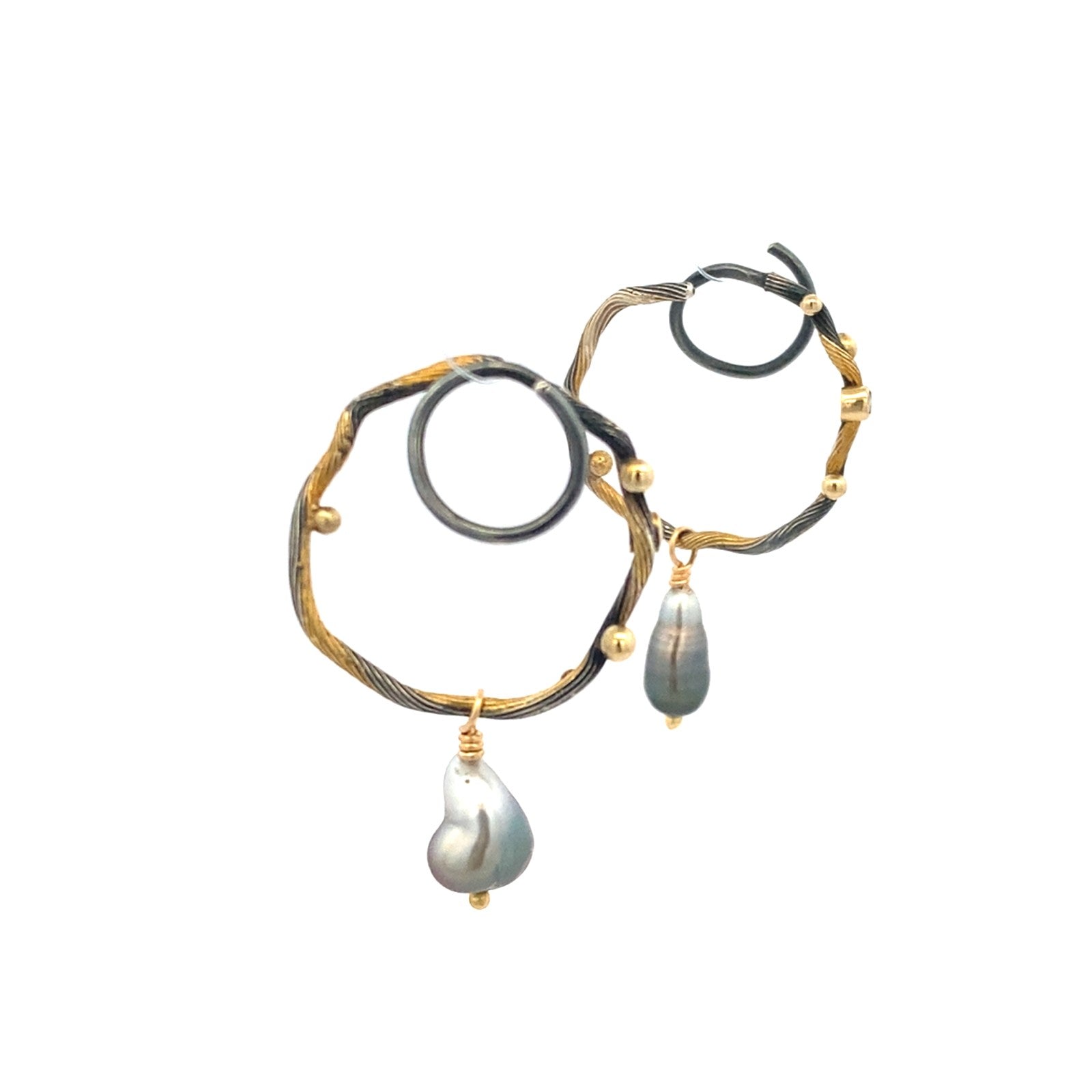 Tallulah Silver Hoops Medium with Pendant