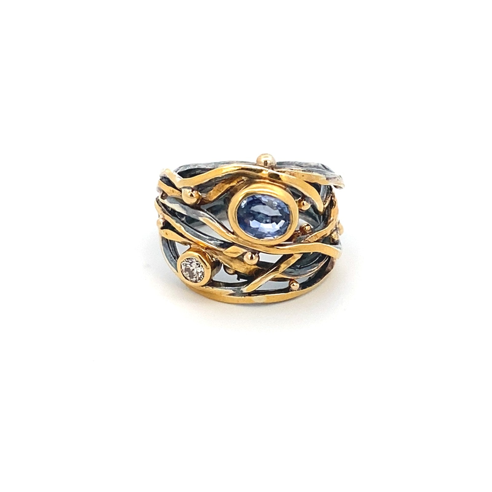 Twisted Ring Blue Sapphire