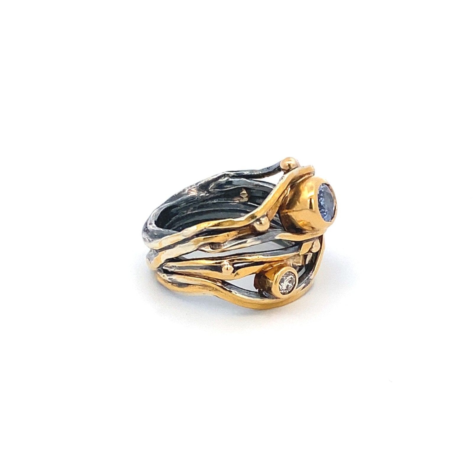 Twisted Ring Blue Sapphire