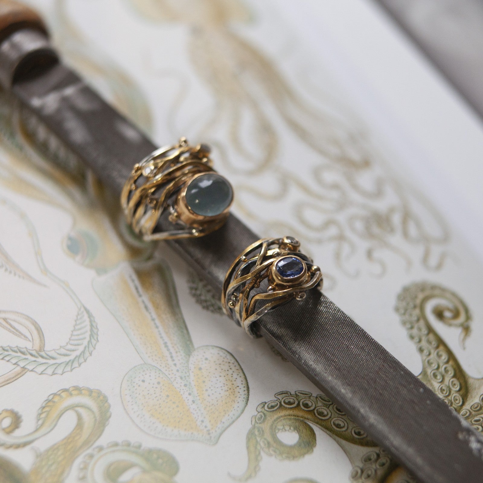 Twisted Ring Blue Sapphire