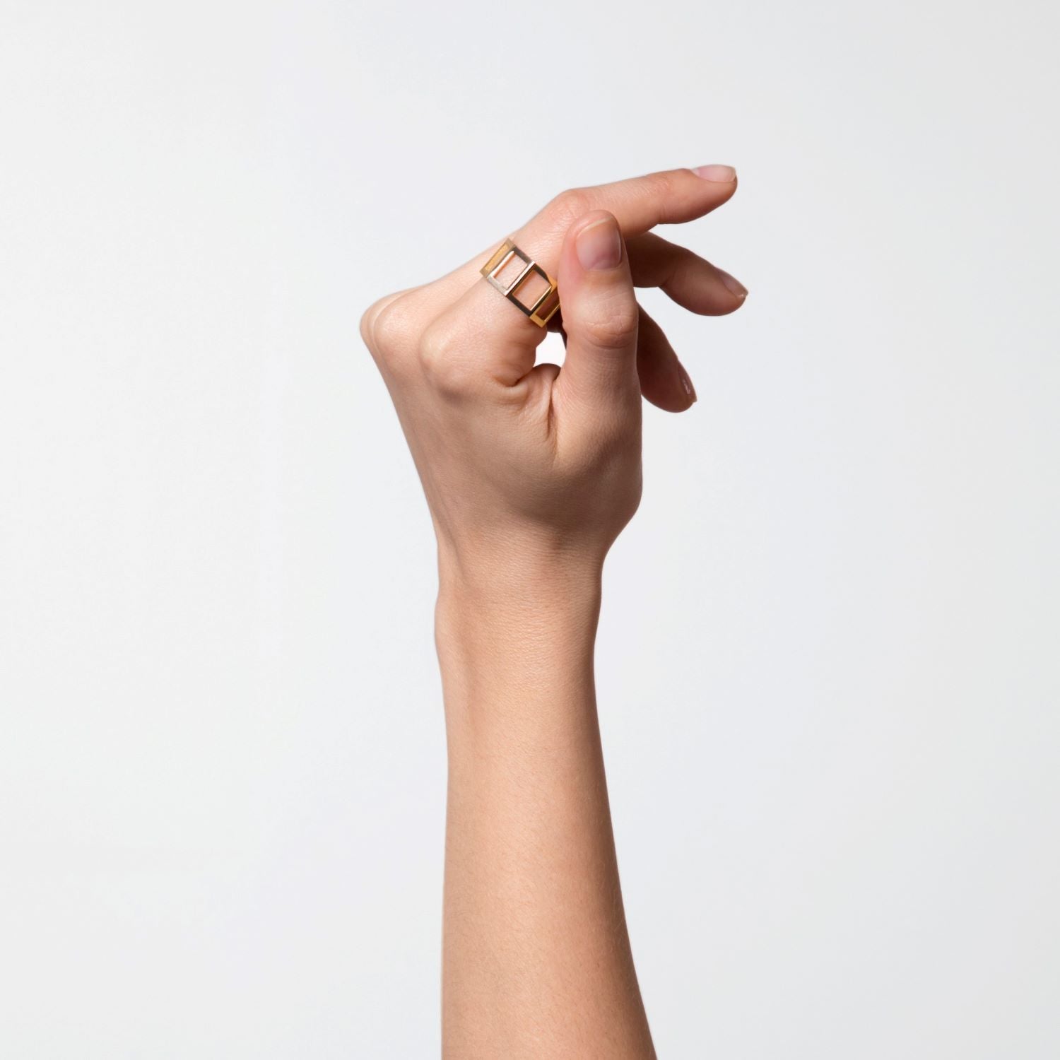 Octogone Structured Plain Ring
