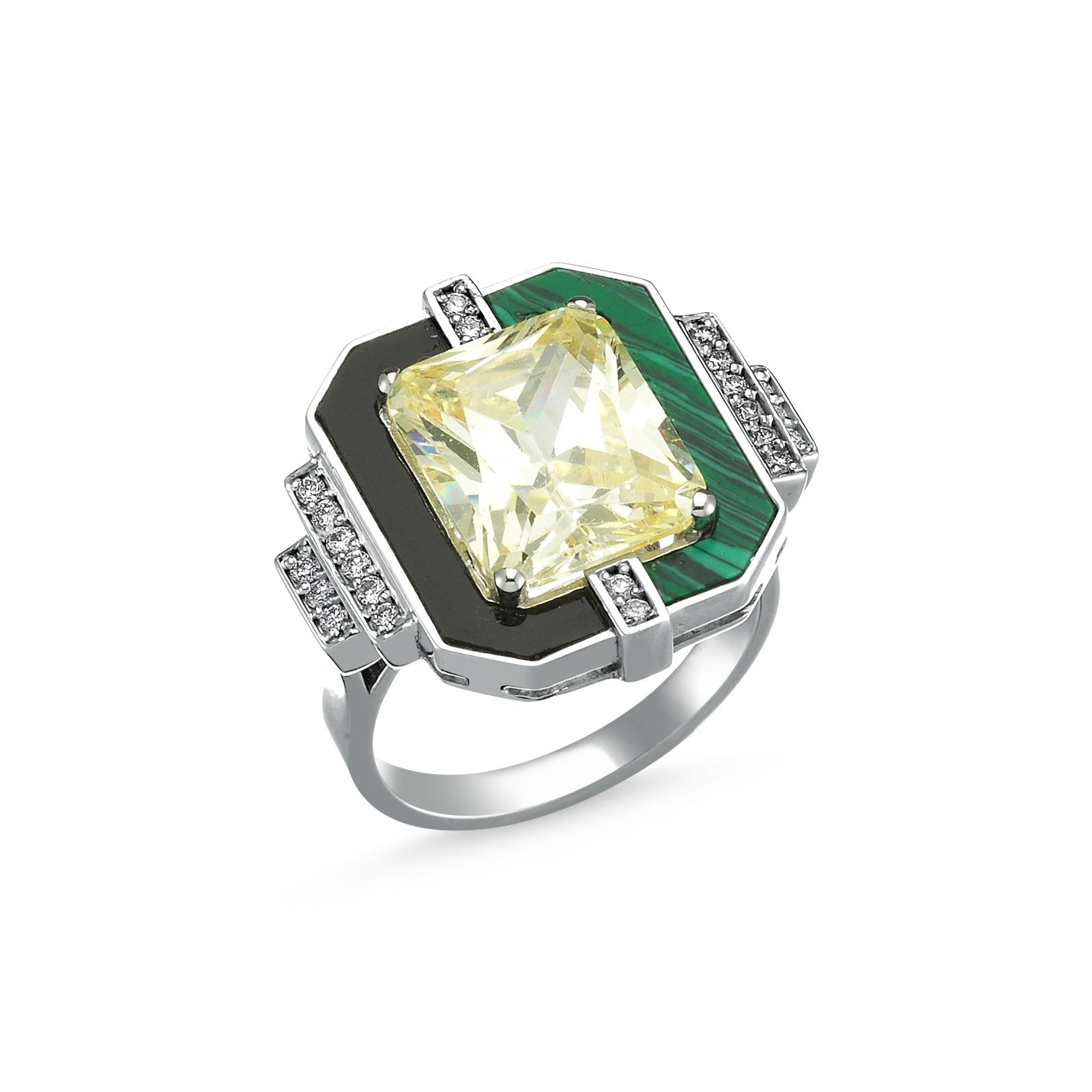 Luna Lace Solverde Malachite Ring