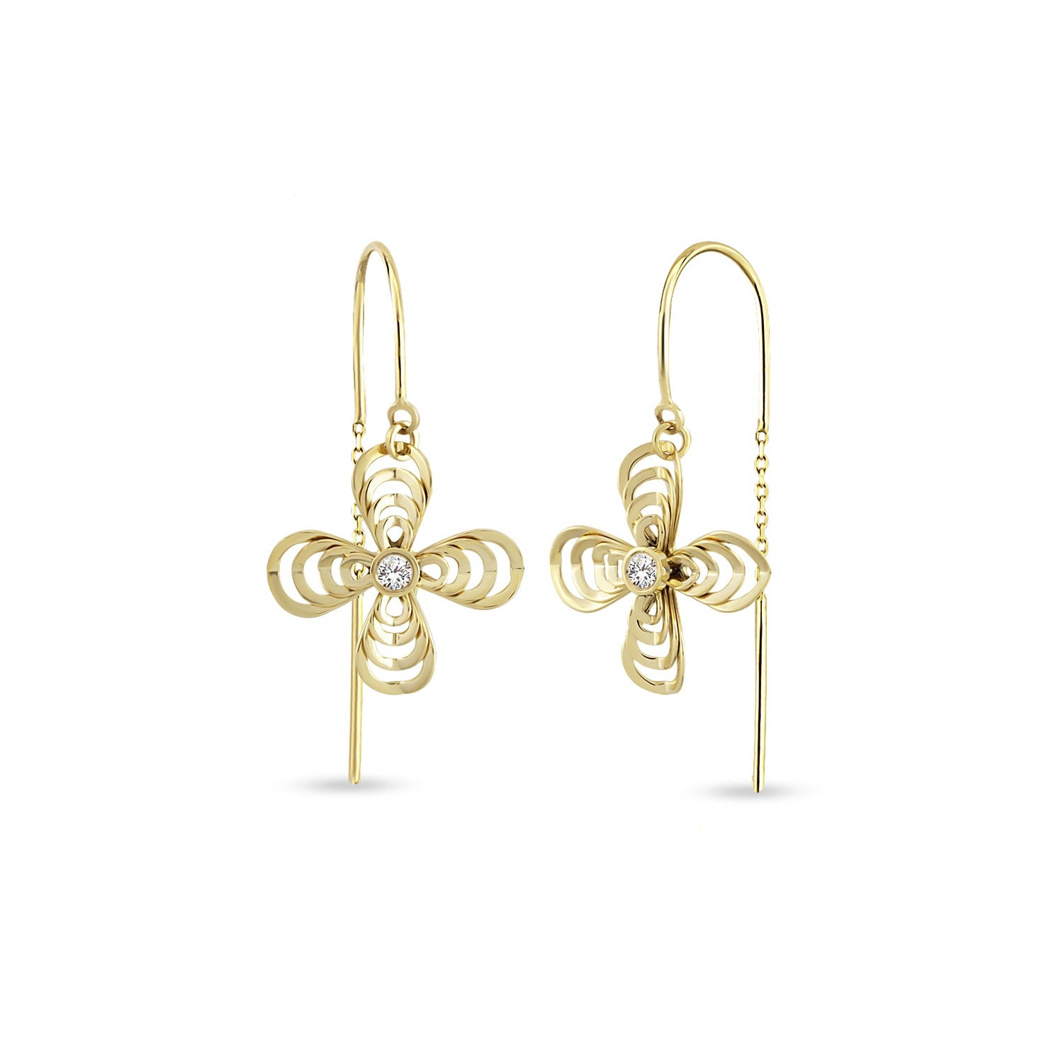 Bow Threader Earrings