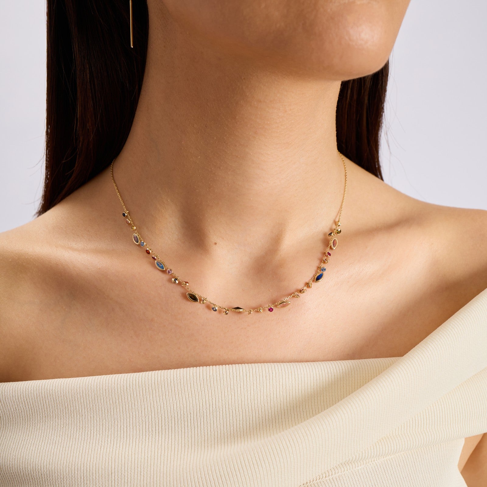 Rainbow Cluster Chain Necklace