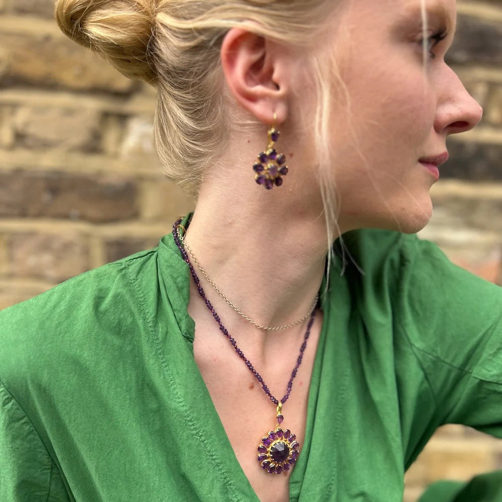 Boston Amethyst Drop Earrings