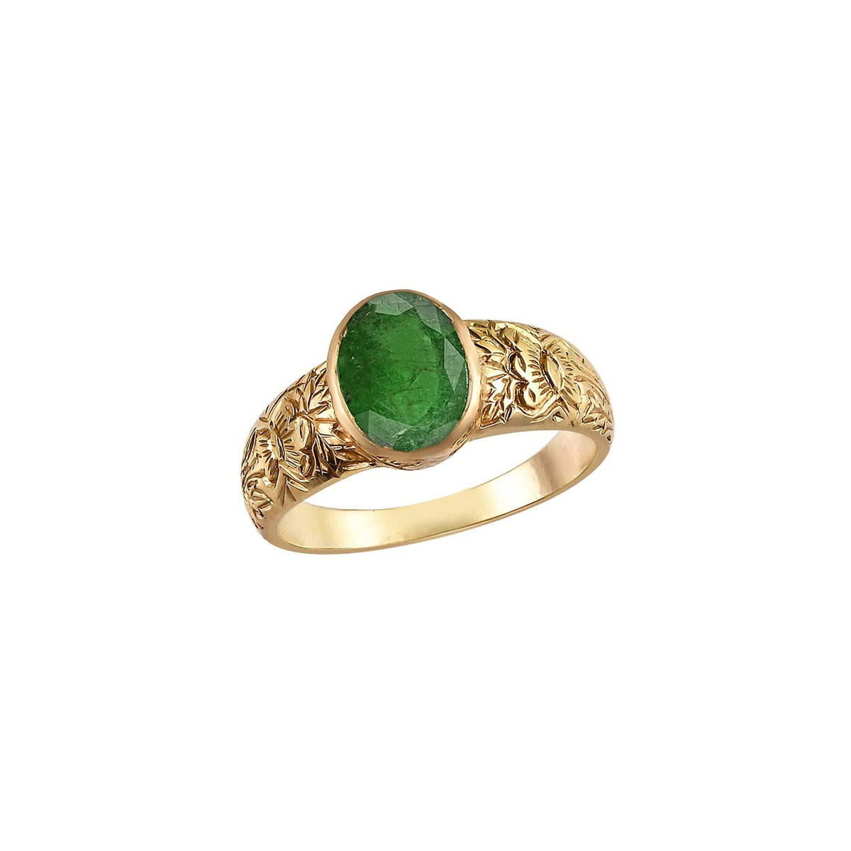 Emerald Gold Orla Mughal Art Ring
