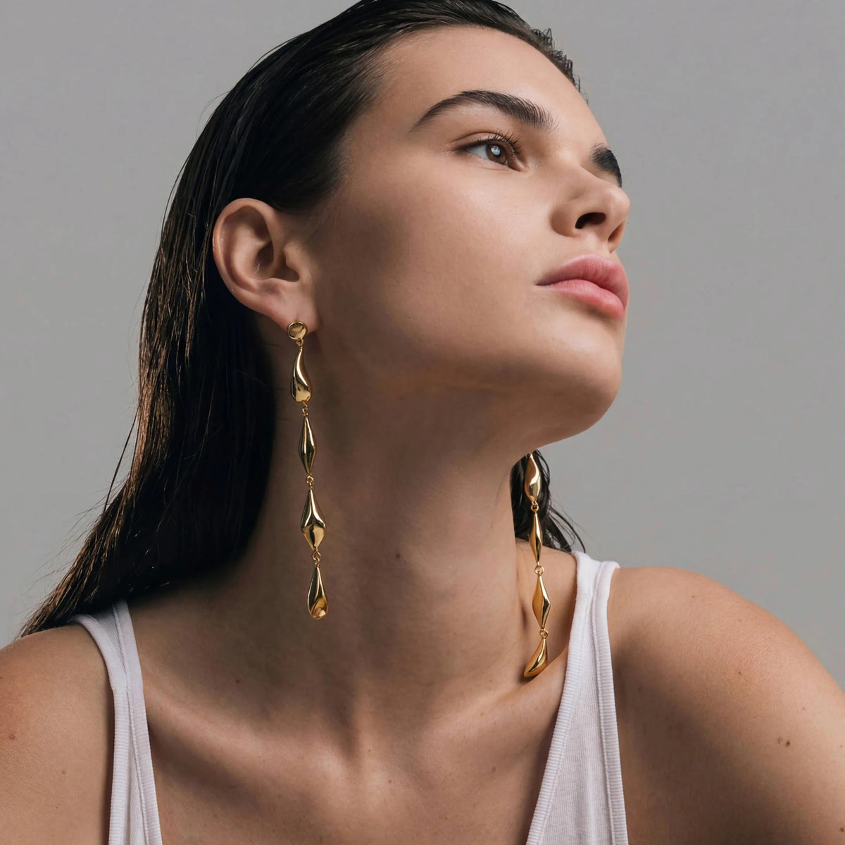 Apex Drop Earrings in Gold Vermeil