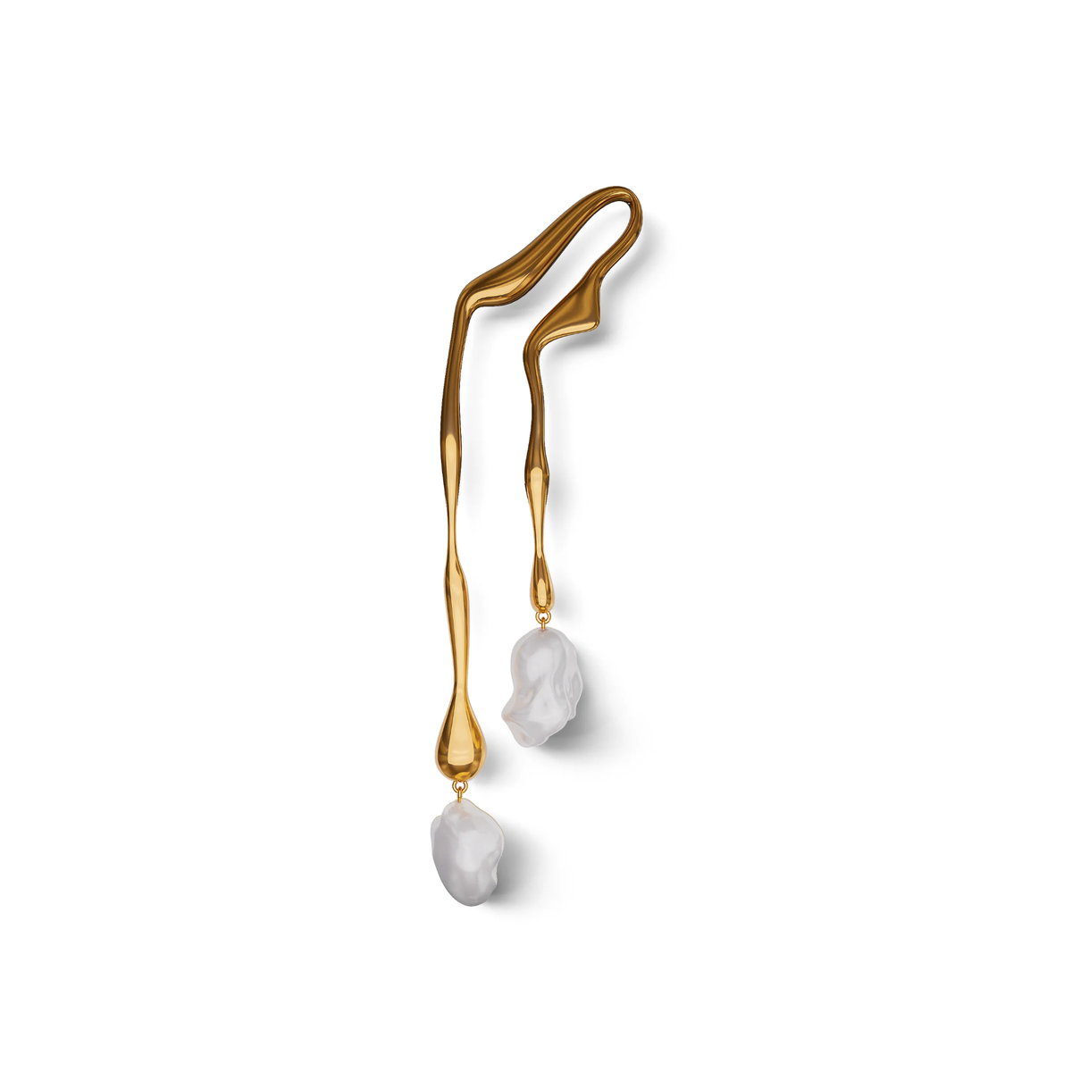 Melia Pearl Drop Earrings in Gold Vermeil