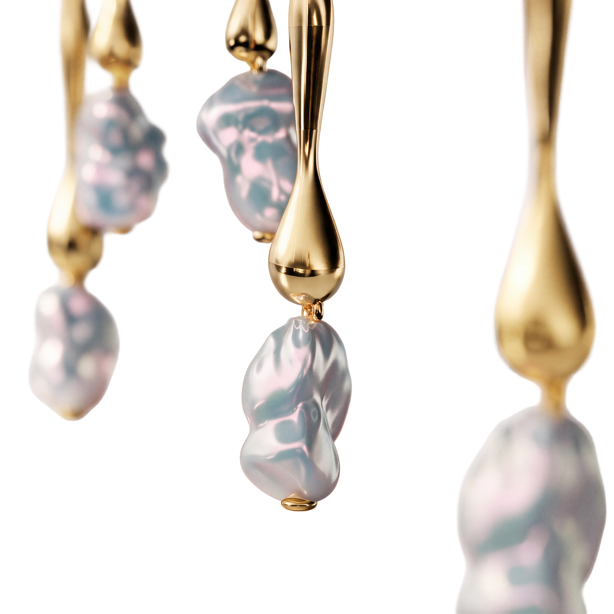 Melia Pearl Drop Earrings in Gold Vermeil