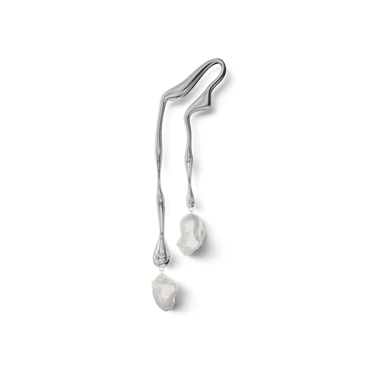 Melia Pearl Drop Earrings in Sterling Silver