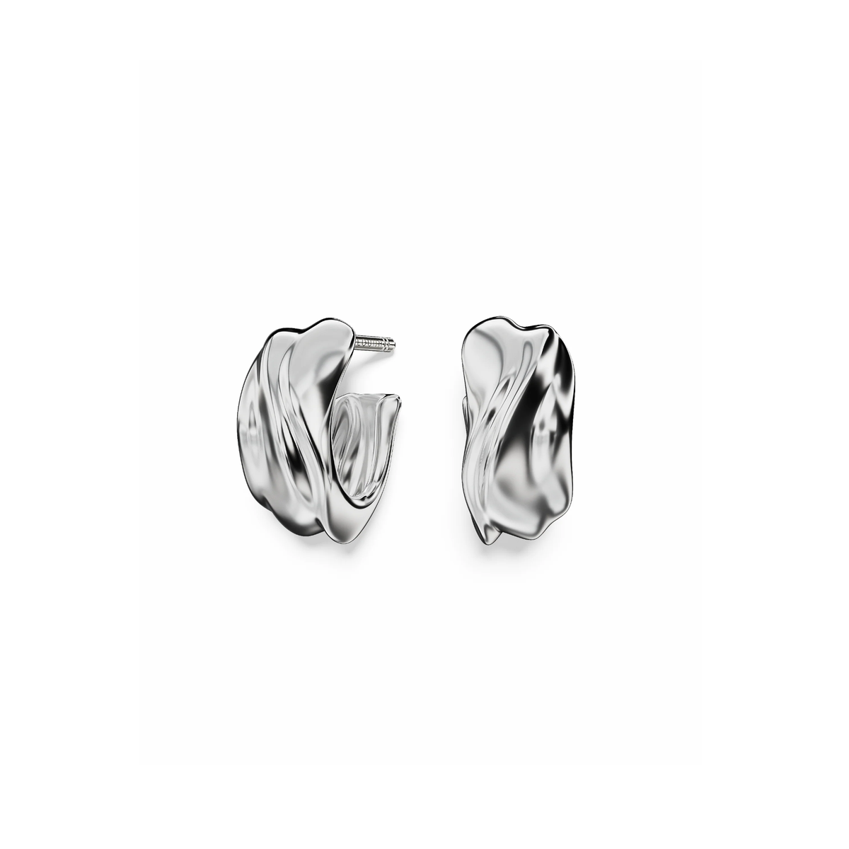 Milos Wave Hoops in Sterling Silver