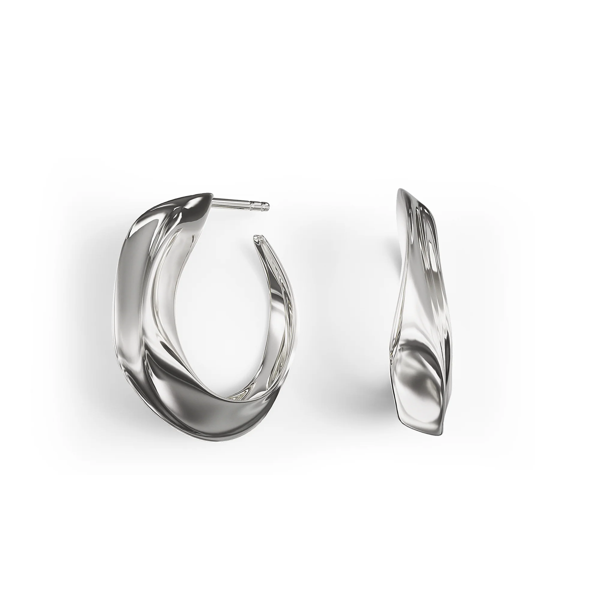 Seren Large Hoops in Sterling Silver
