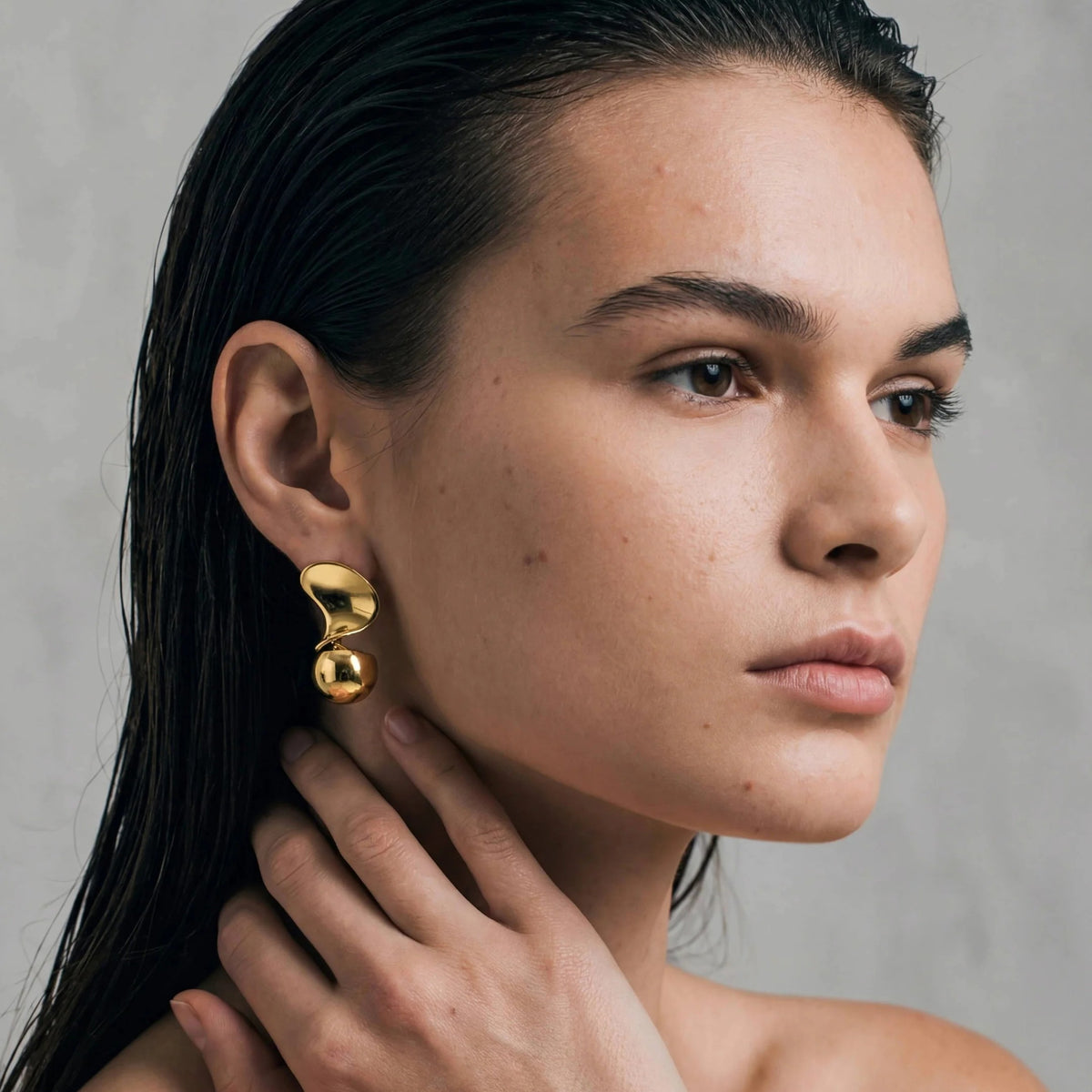 Thalassa Sculpted Earrings in Gold Vermeil