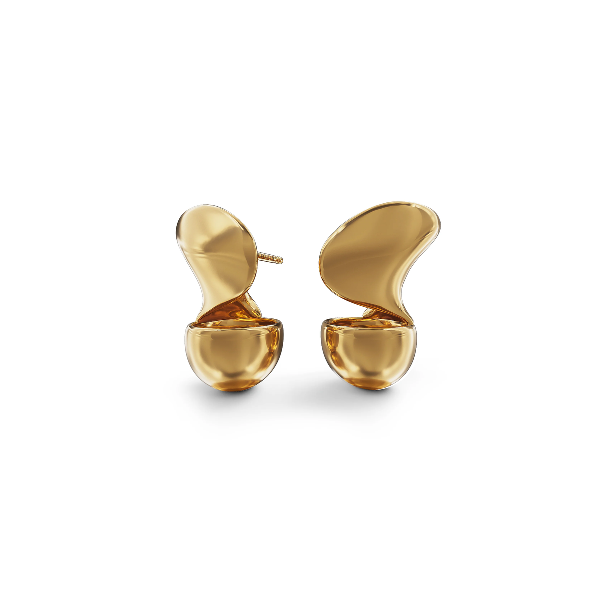 Thalassa Sculpted Earrings in Gold Vermeil