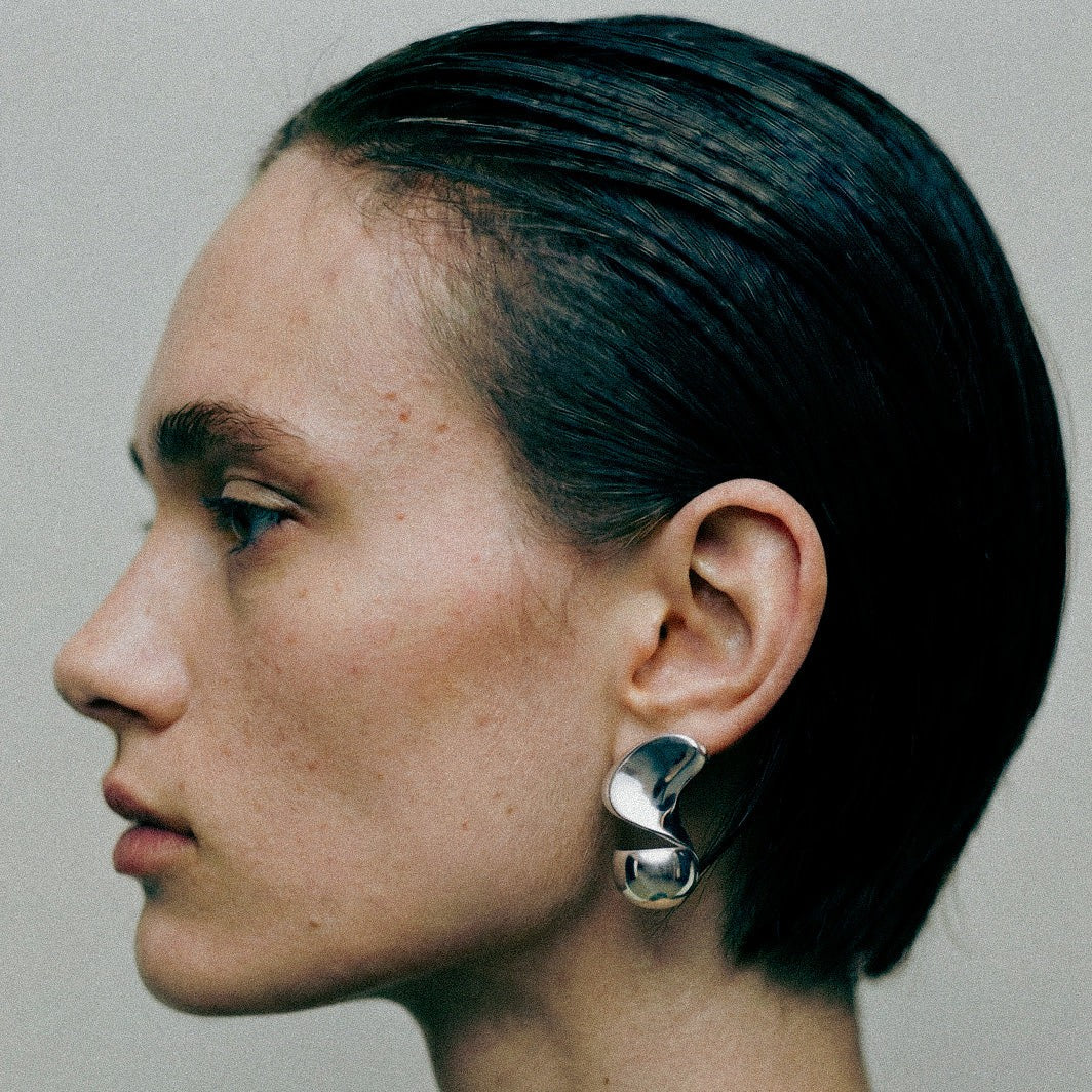 Thalassa Sculpted Earrings in Sterling Silver