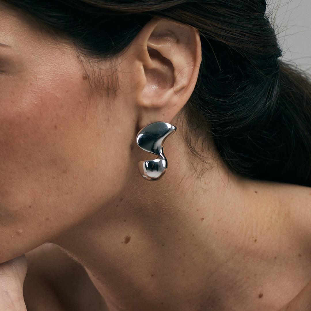 Thalassa Sculpted Earrings in Sterling Silver