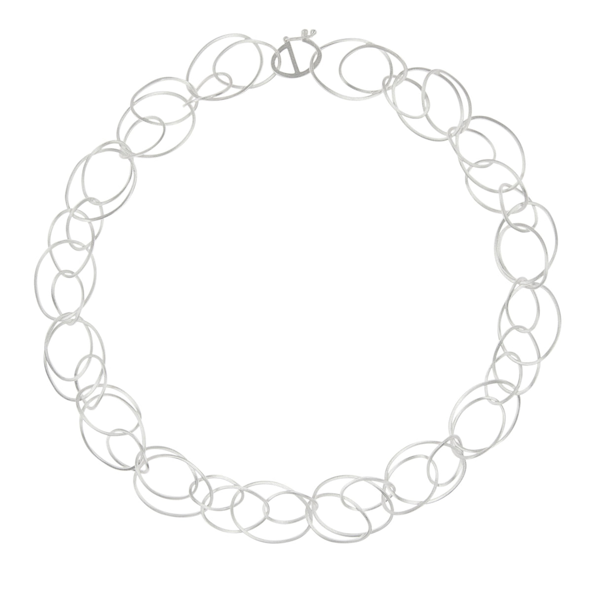 Dense Circle Link Necklace - Silver