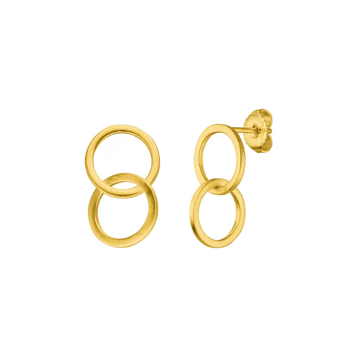 Double Circle Earrings - Gold
