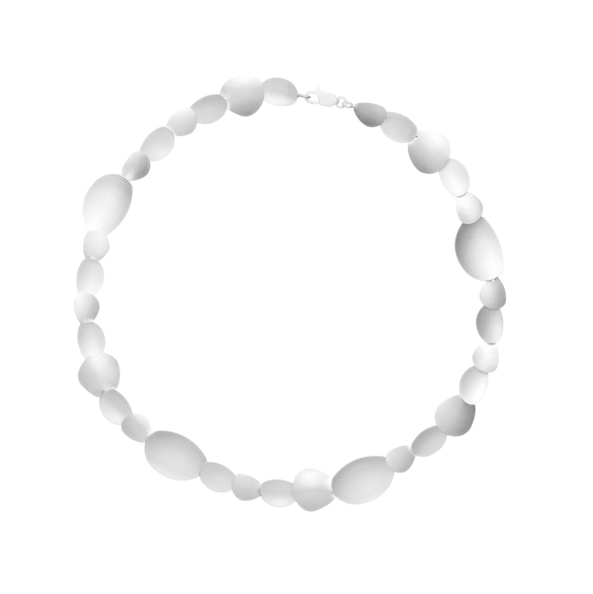Organic Disc Necklace - Silver