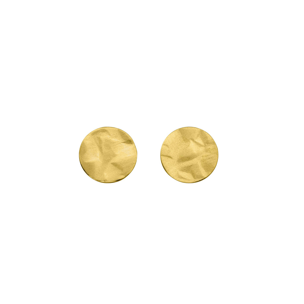 Sculpted Disc Stud Earrings - Gold