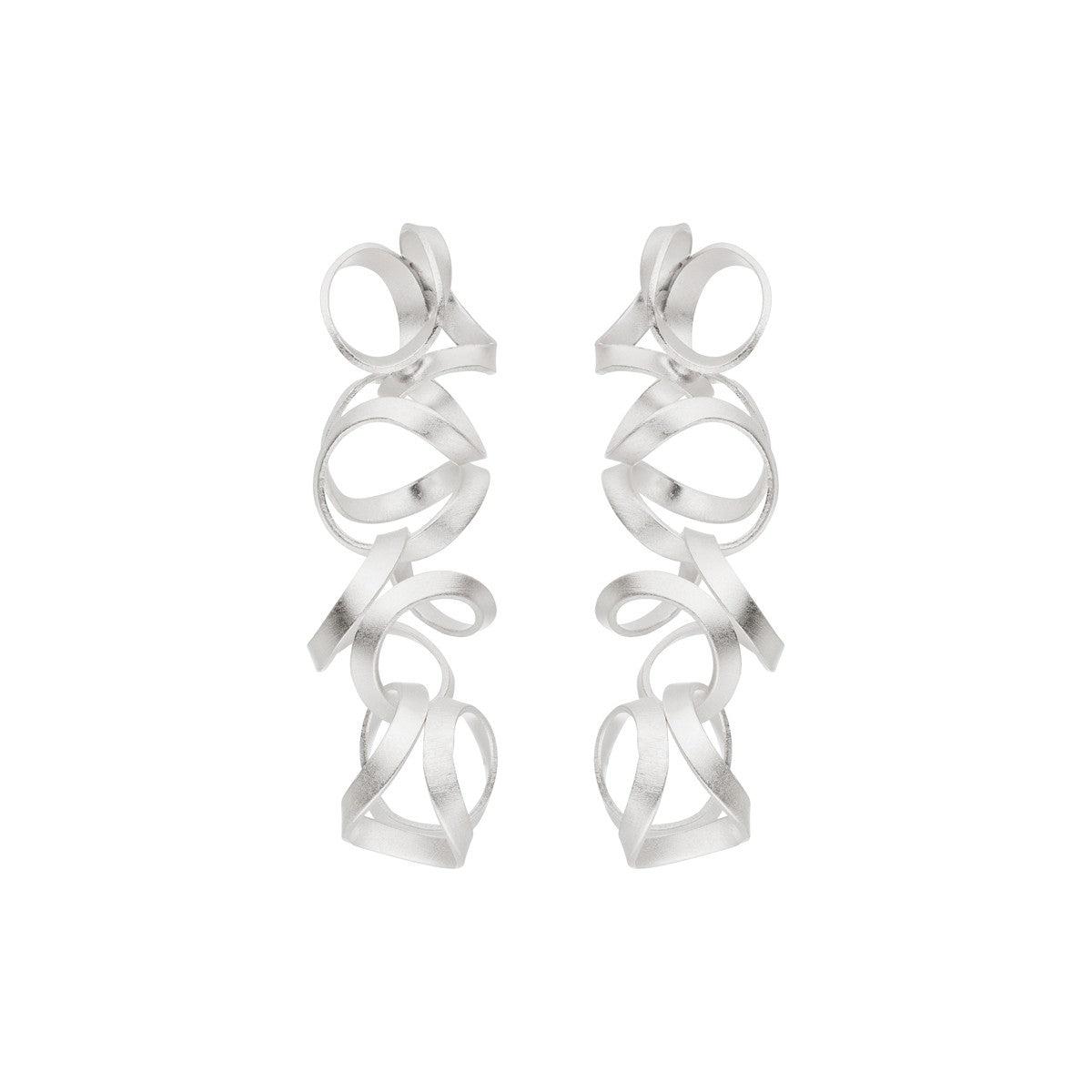Sculptural Loop Earrings - Silver