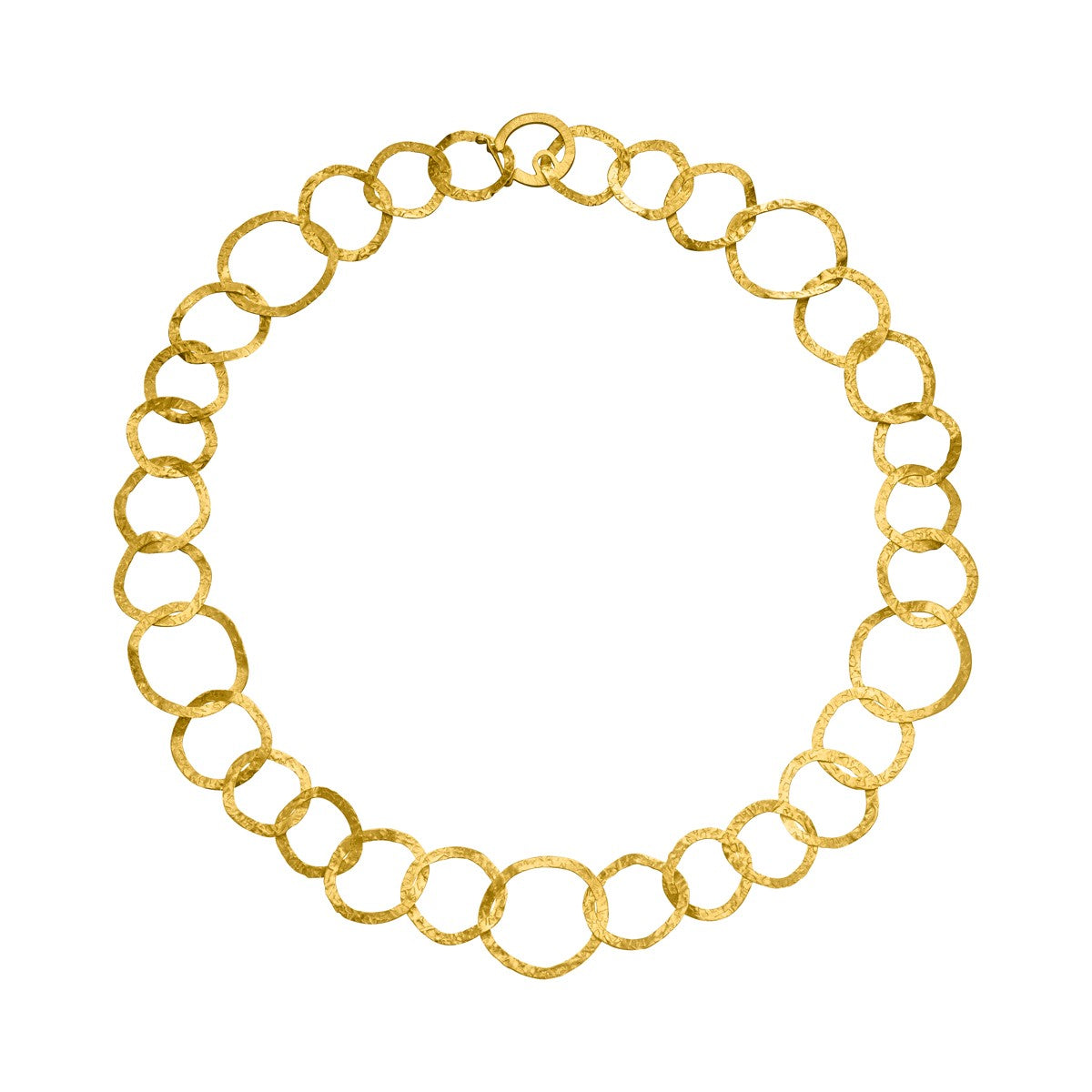 Textured Link Necklace - Gold