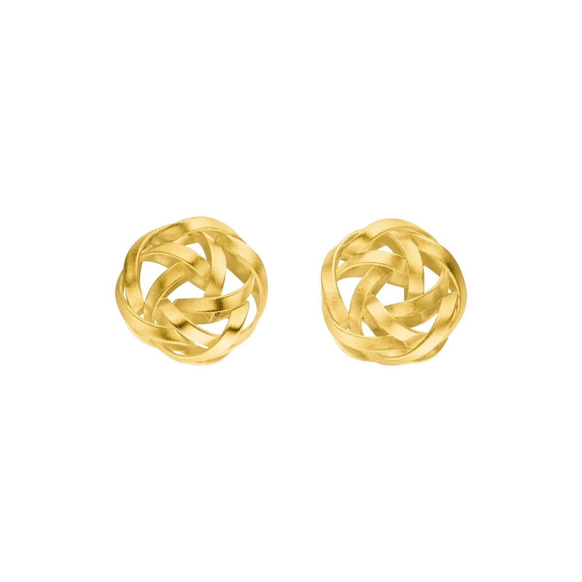 Woven Stud Earrings - Gold