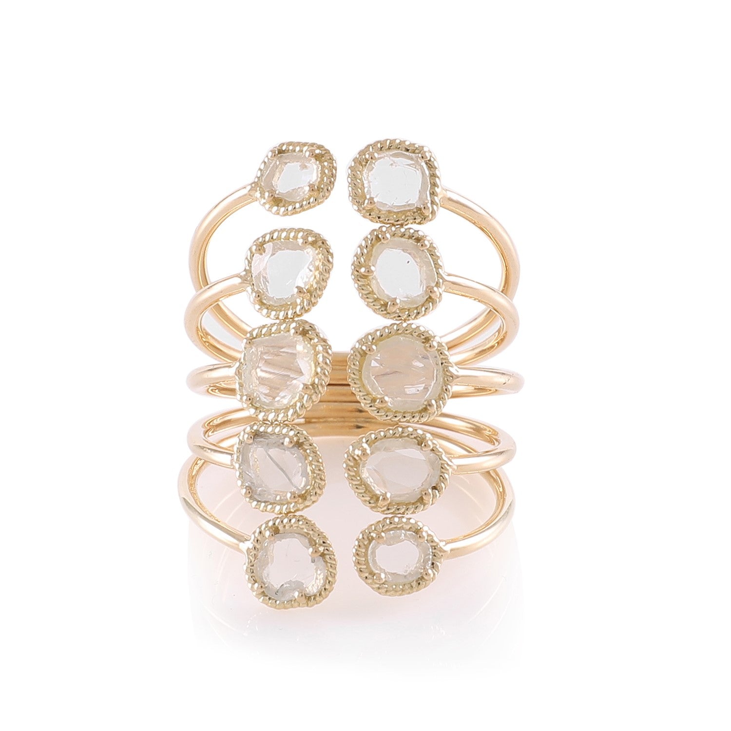 Ring Zero 2 - Diamonds in Yellow Gold
