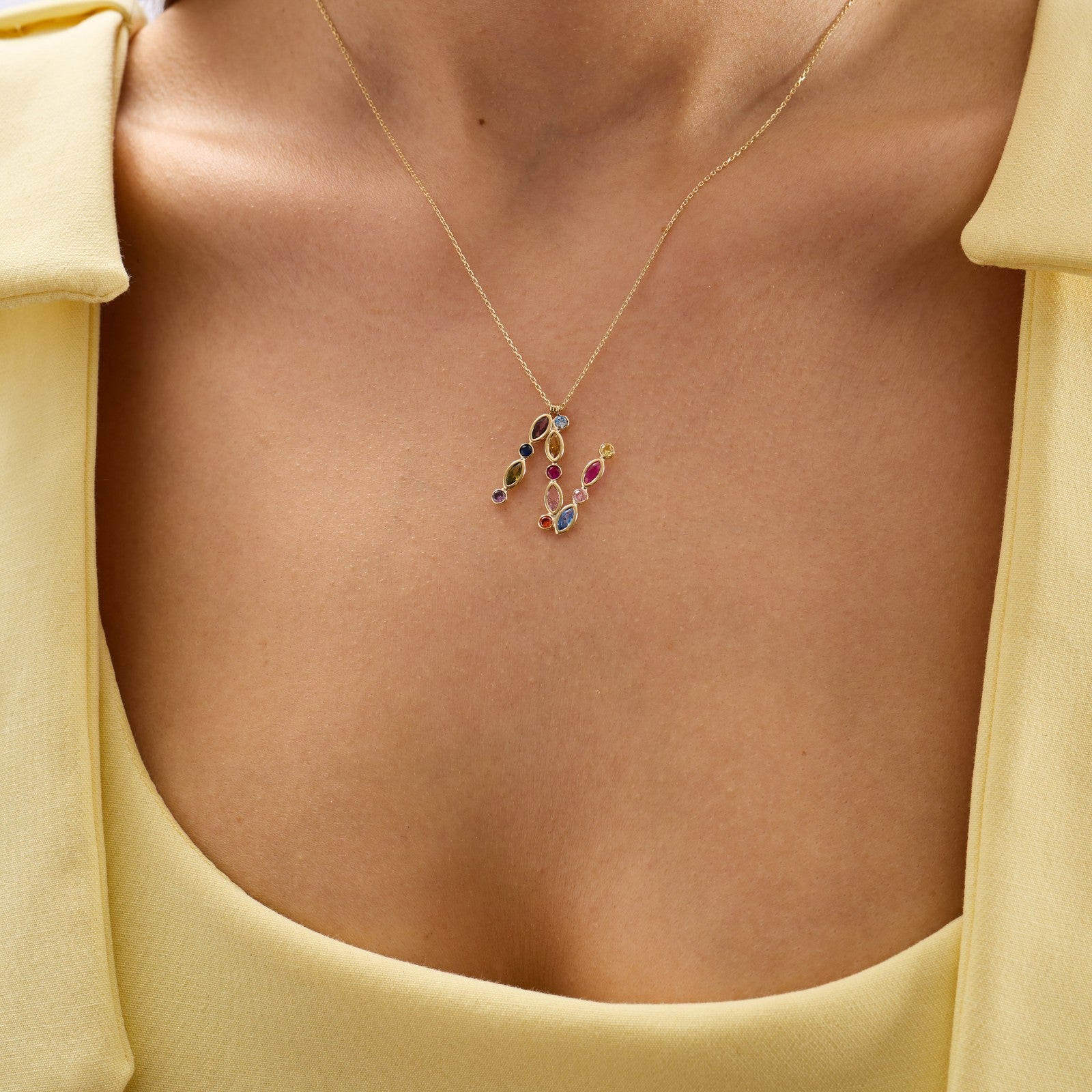 Marquise Letter Pendant