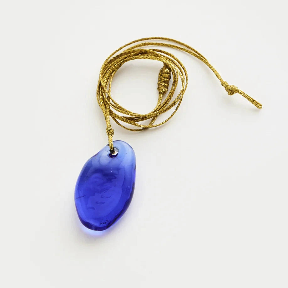 Azaz Blue Glass Bead on Cord