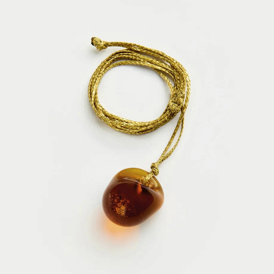 Azaz Amber Glass Bead on Cord