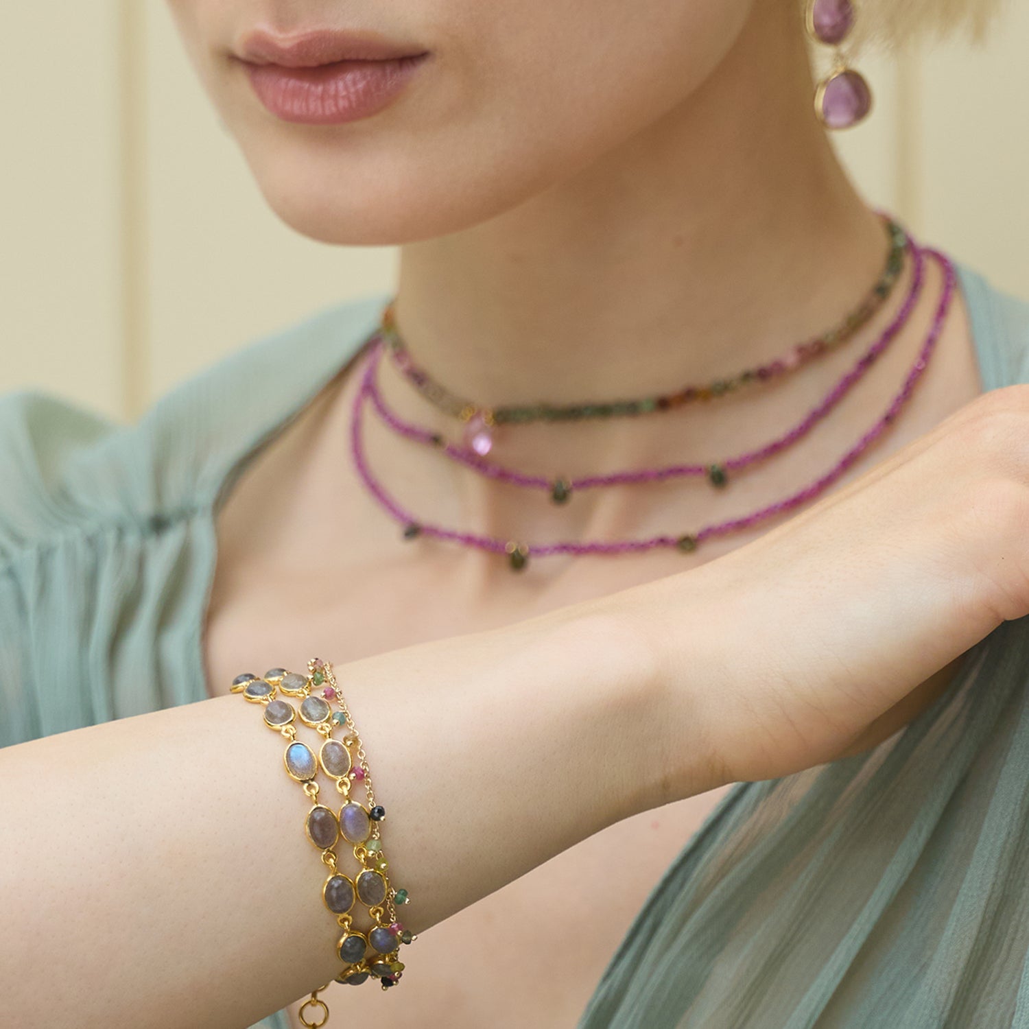 Luna Labradorite Bracelet Amadeus La Maison Couture