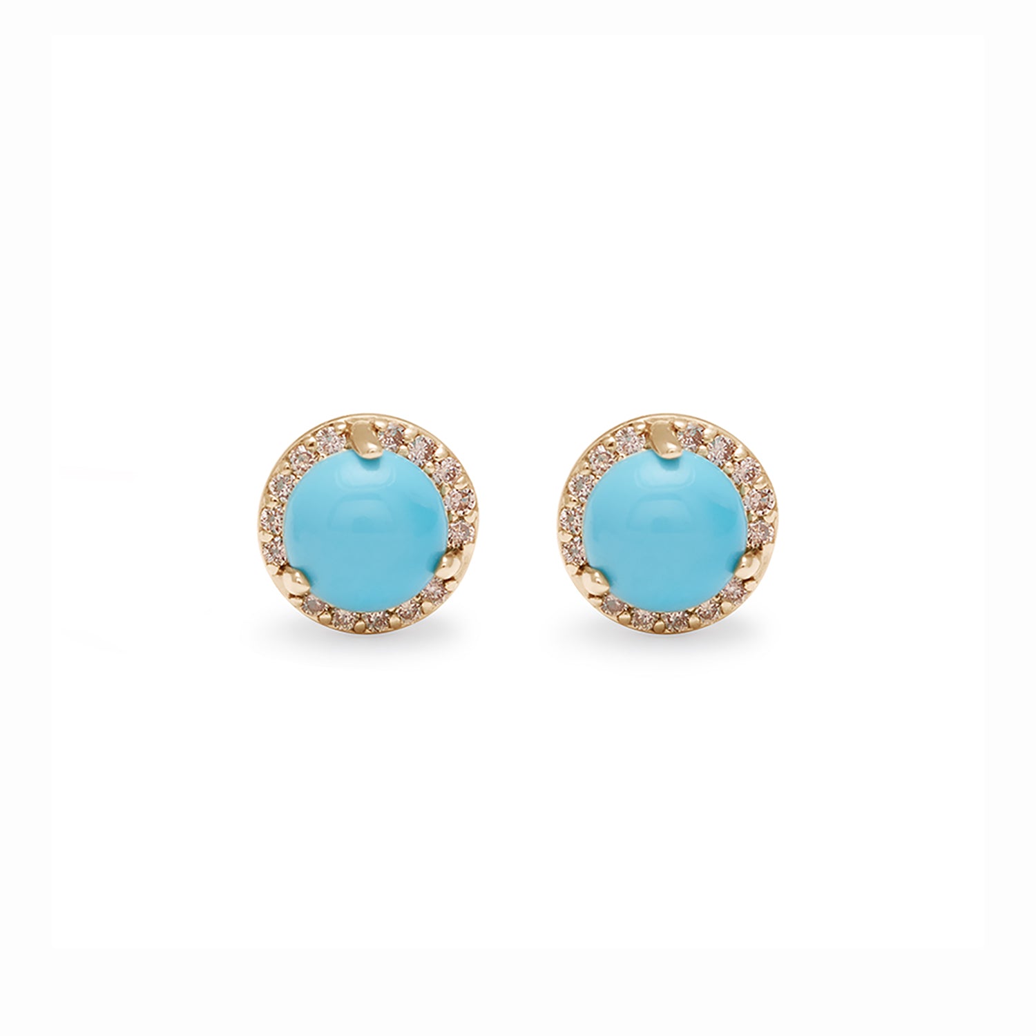 Rosette Stud Earrings (Medium) - Turquoise