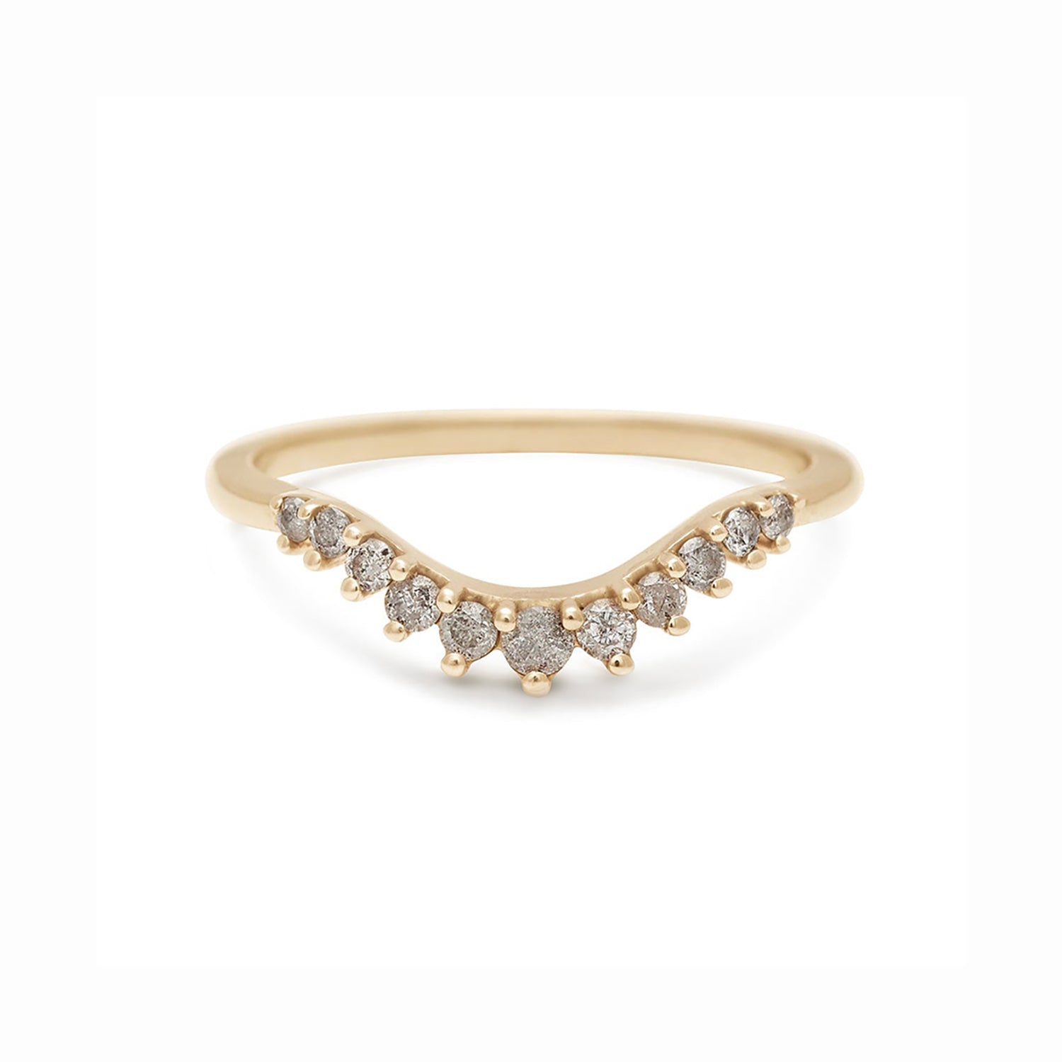 Tiara Curve Band - Grey Diamonds