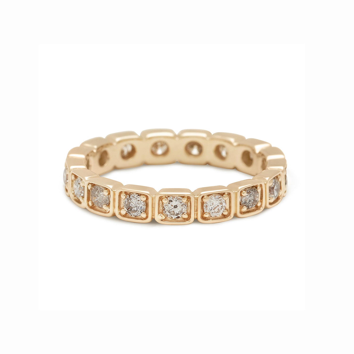 Wheat Eternity Band - Grey Diamonds