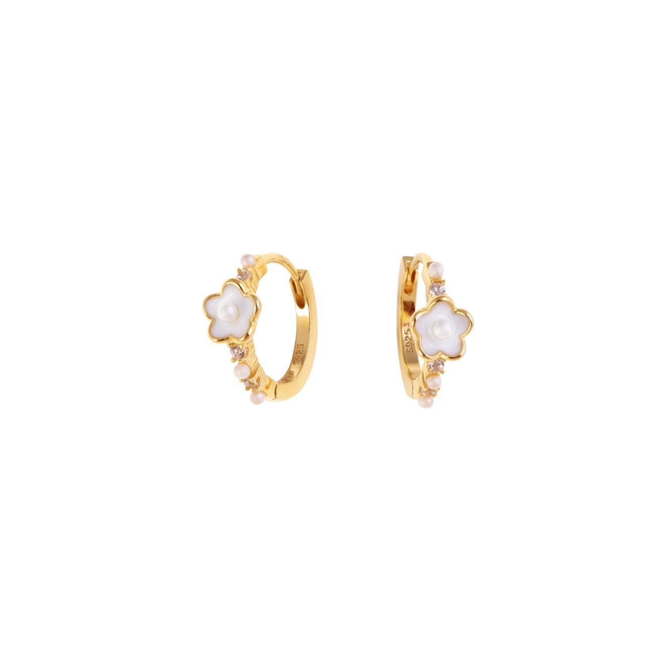 Small Flower Hoop Earrings