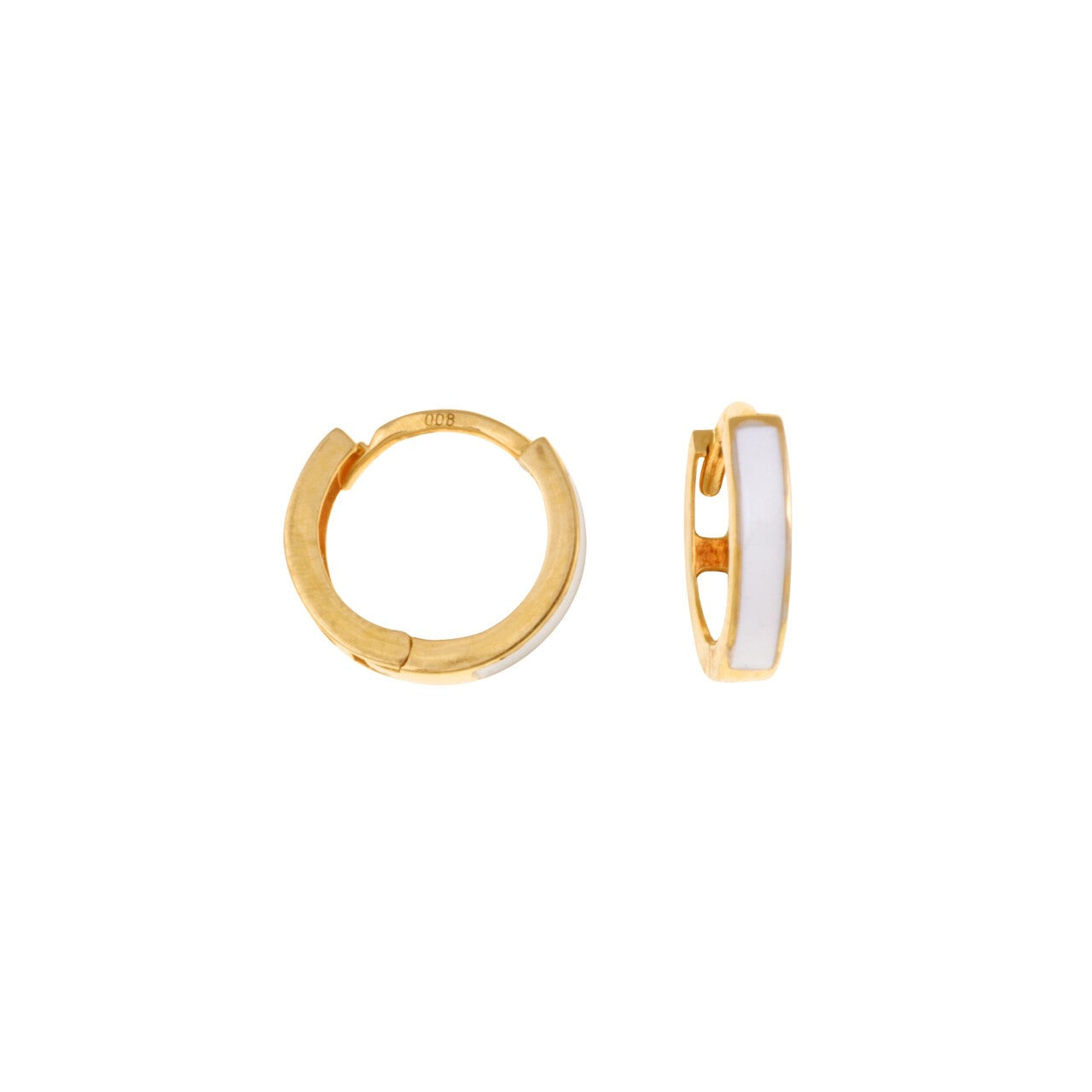 White Enamel Hoop Earrings