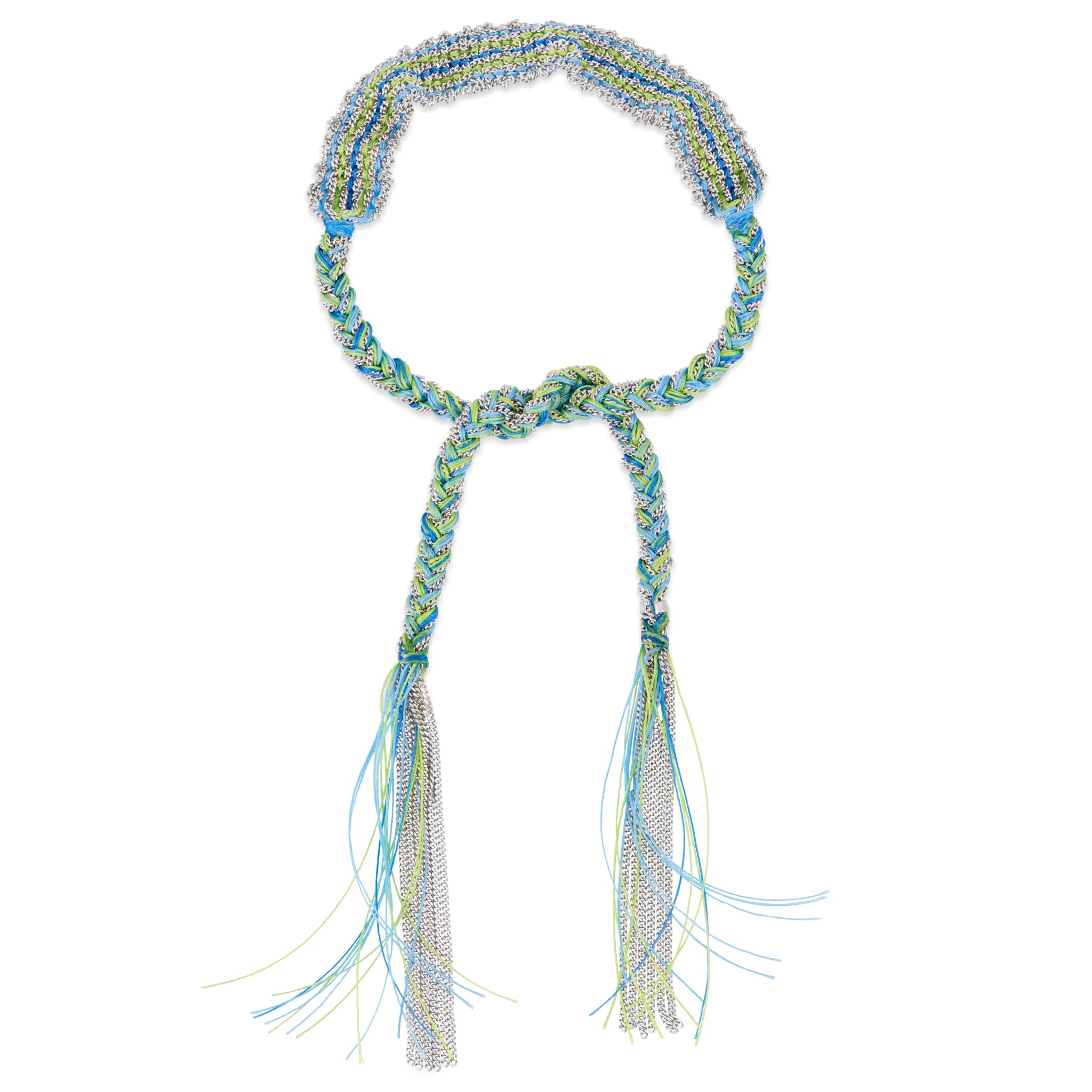 Ibiza Silver Tie Bracelet - Turquoise & Green