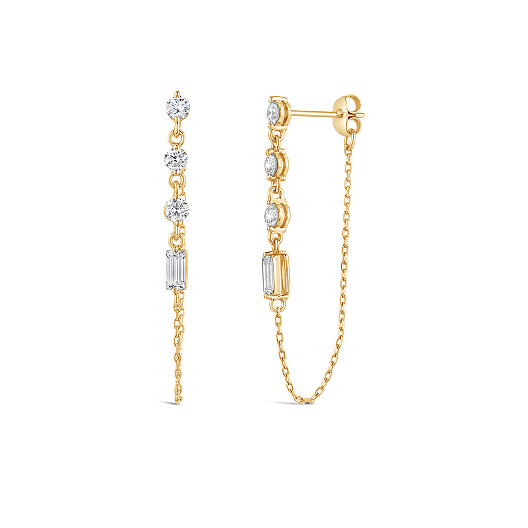 Shuga Lab-Created Diamond Chain Drops Dinny Hall La Maison Couture Recycled 9ct Gold