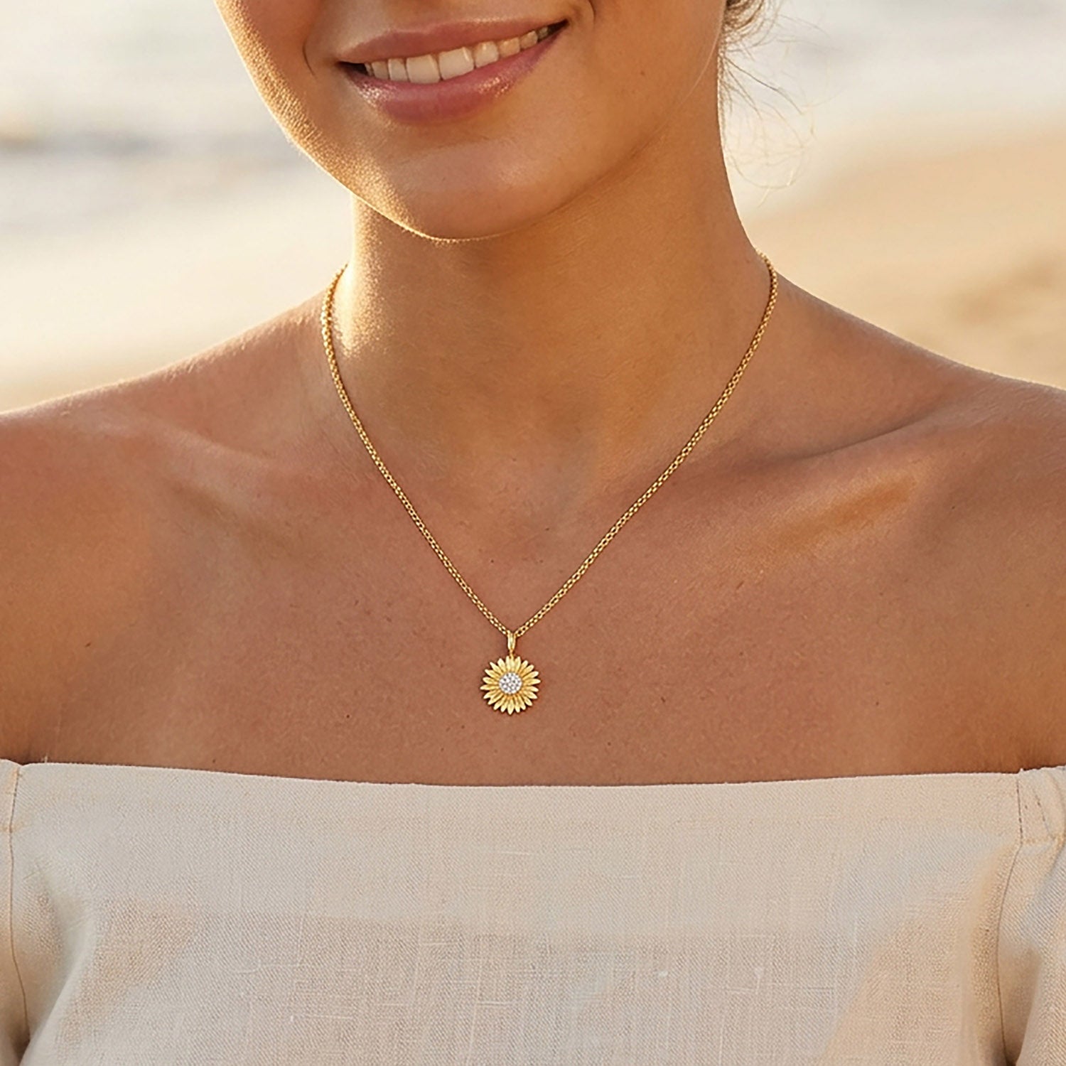 Sunflower Pendant Necklace