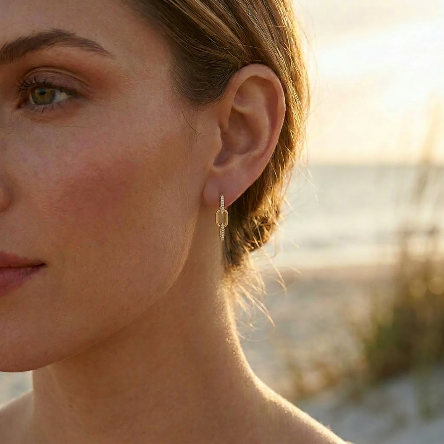 Trio Link Drop Earrings