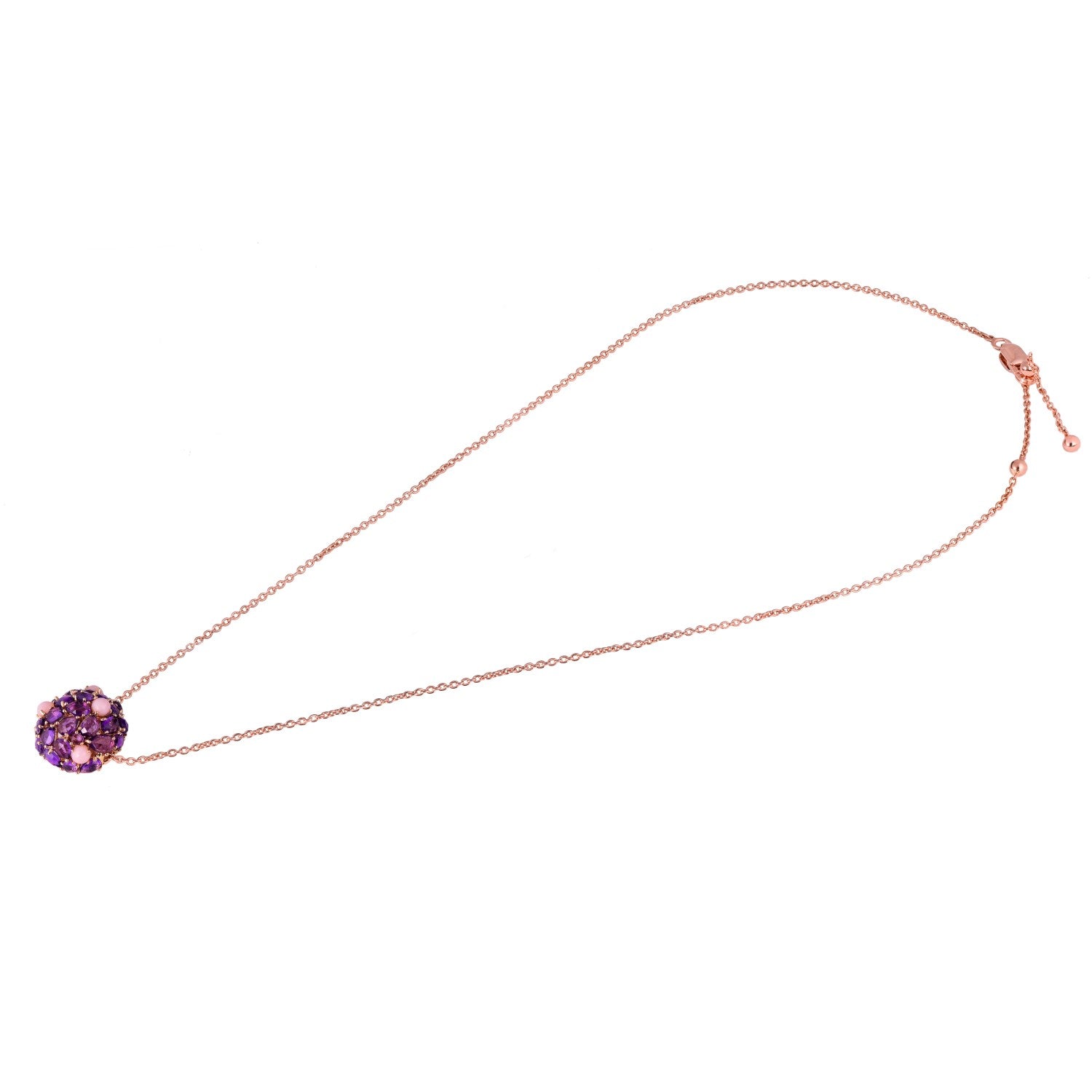 Jaipur Amethyst and Pink Opal Pendant