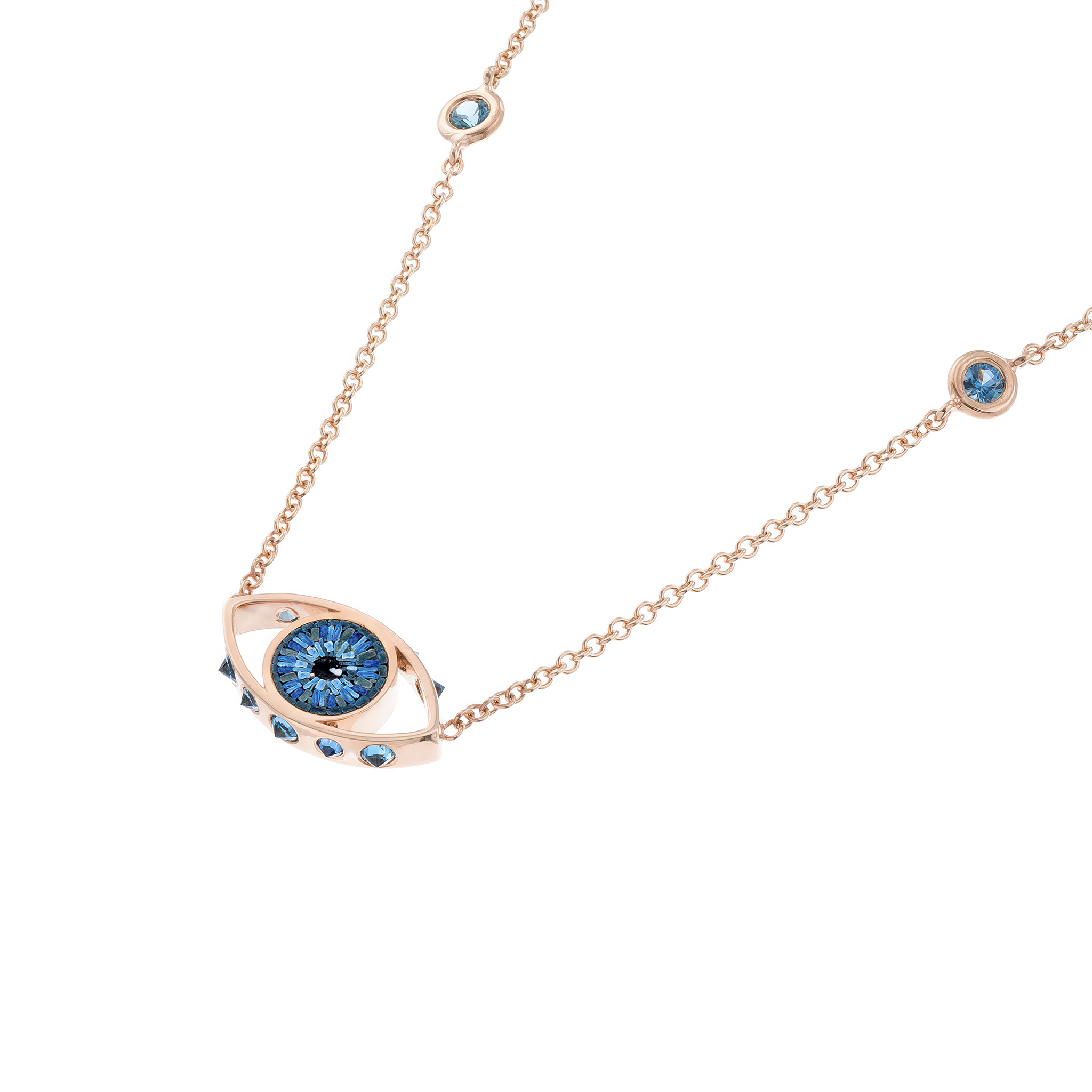Deep Blue Eye Necklace Maria Kovadi La Maison Couture
