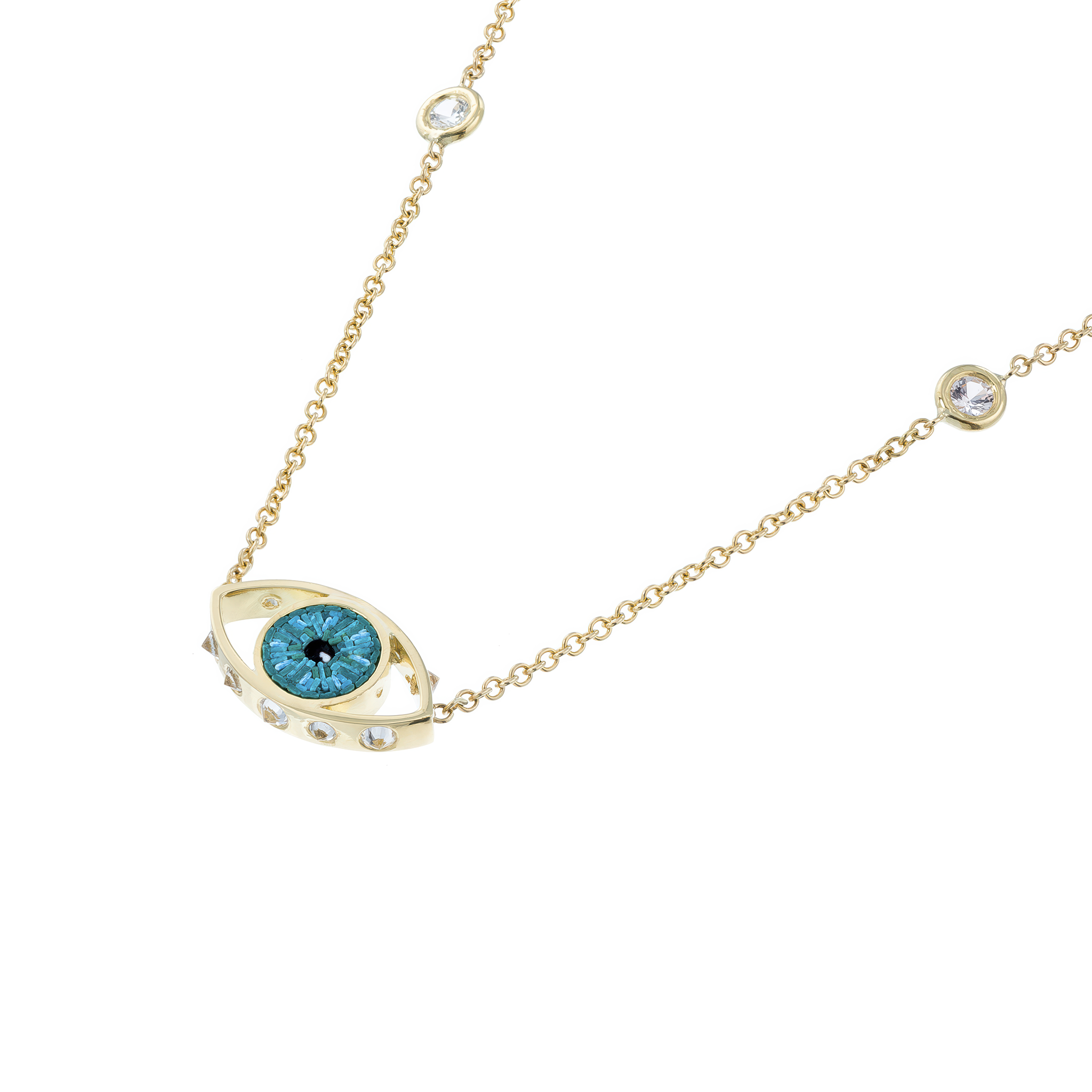 Turquoise Eye Necklace Maria Kovadi La Maison Couture