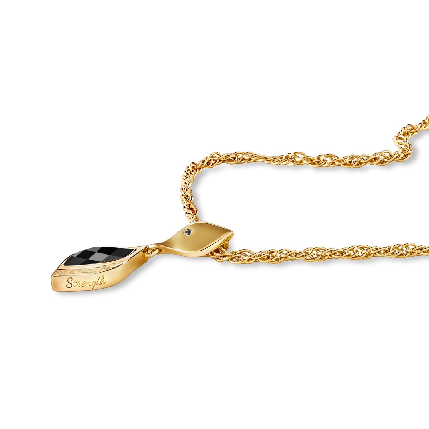 Strength Gold Onyx Necklace
