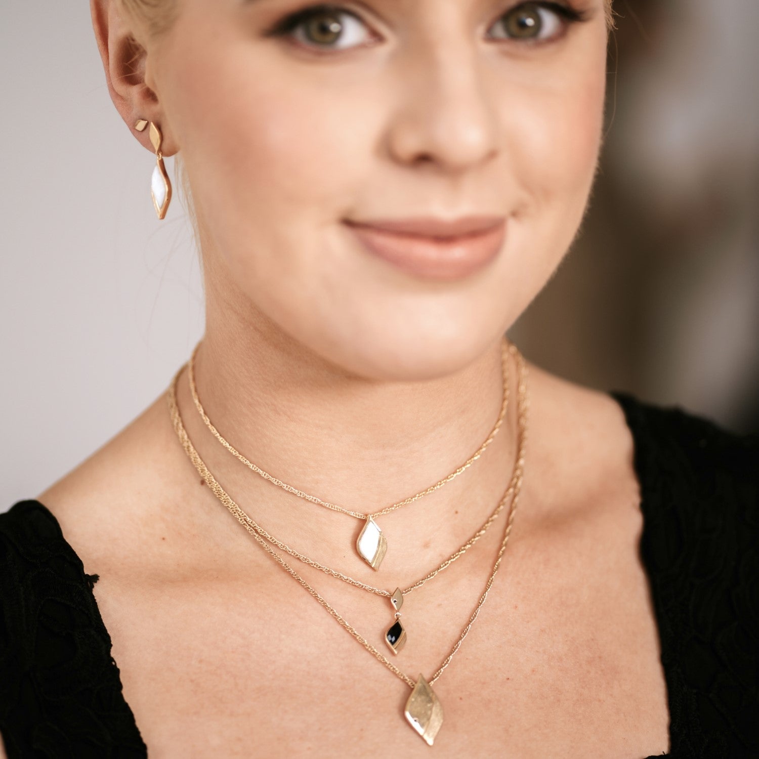 Strength Gold Onyx Necklace
