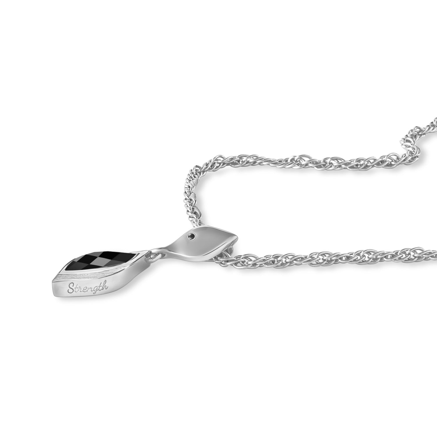 Strength Silver Onyx Necklace