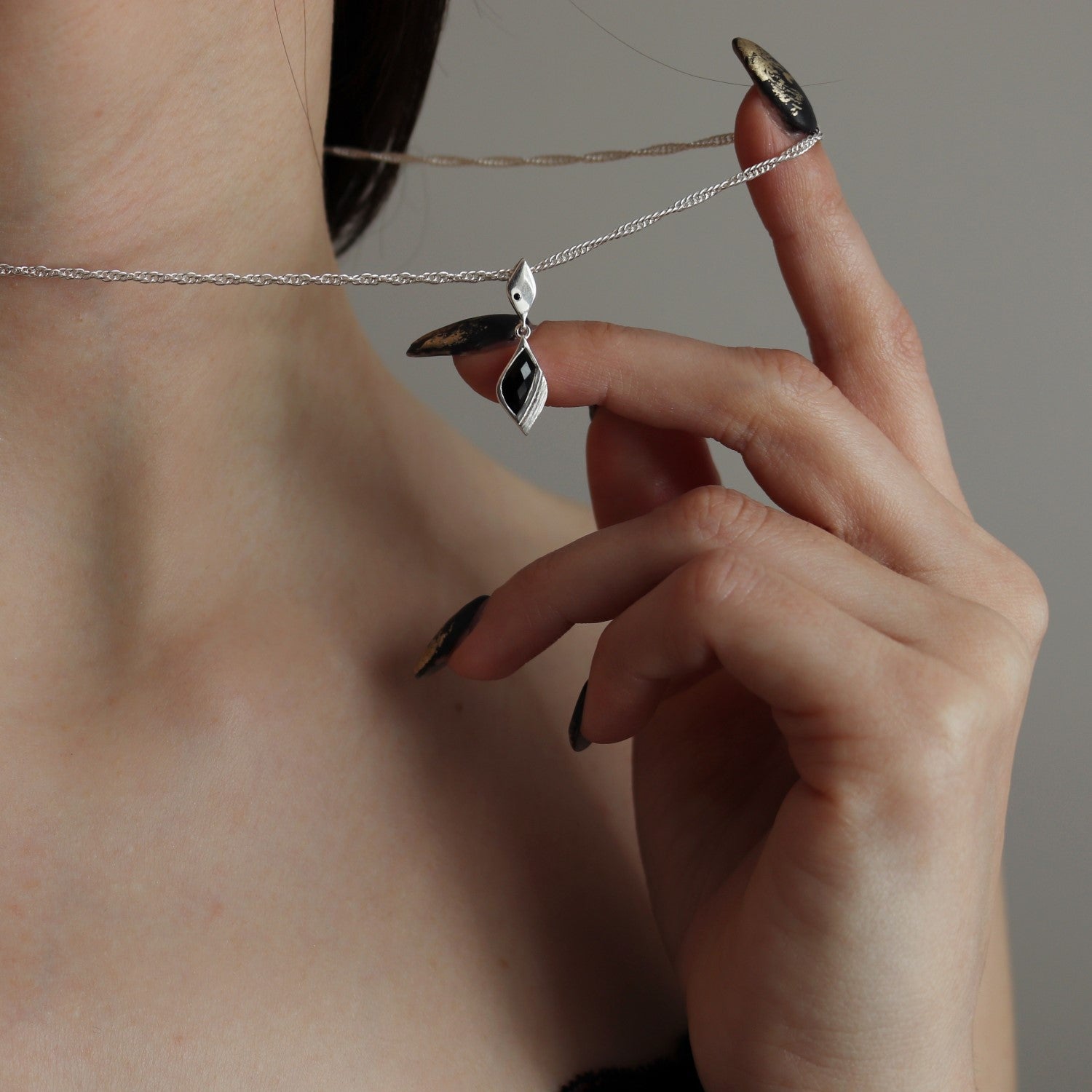 Strength Silver Onyx Necklace