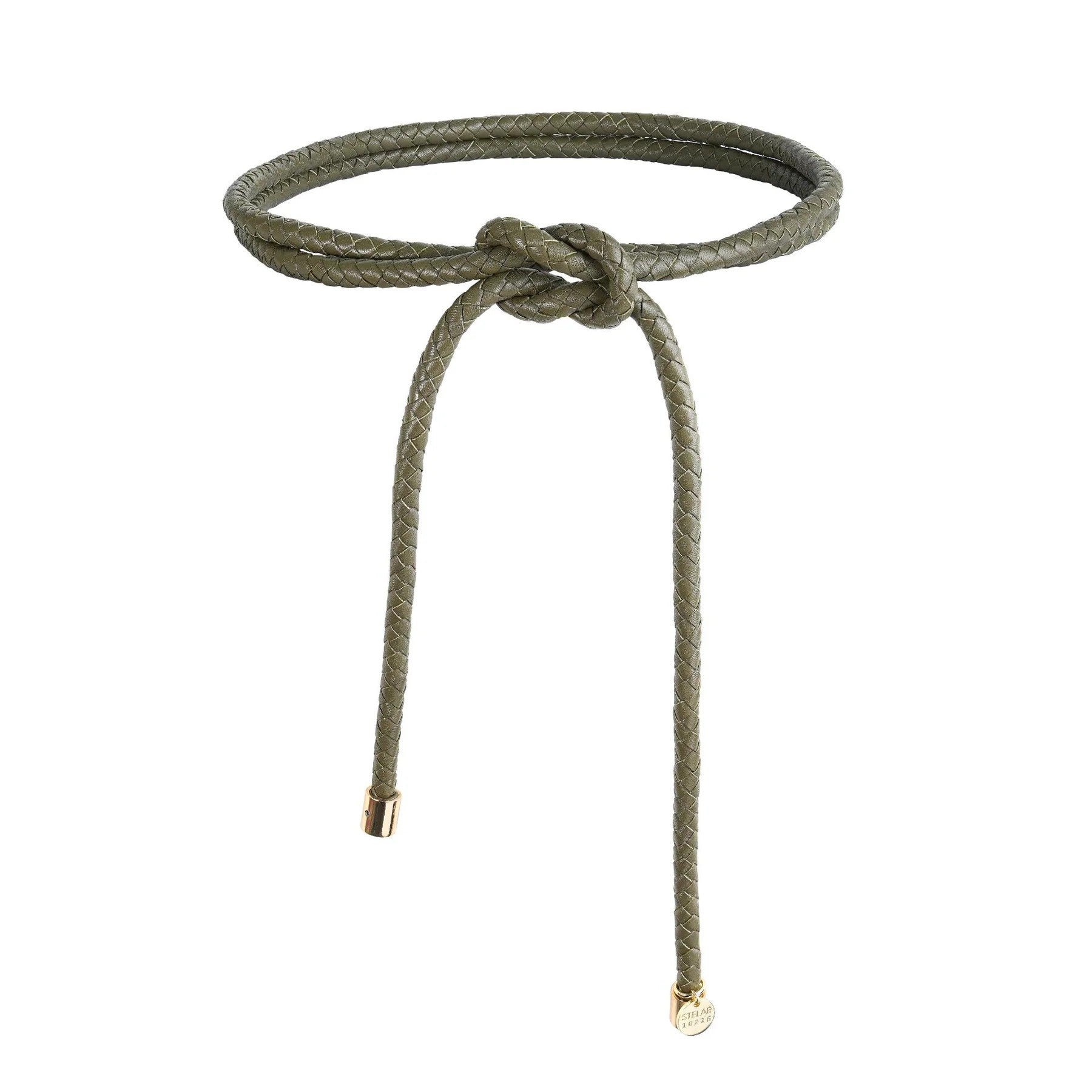 Meno Double Wrap Leather Belt - Dark Olive